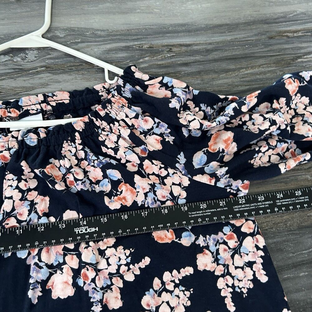 J Jill Top XL Floral Boho Off Shoulder Cottagecore Stretch Feminine Dainty - Picture 9 of 10